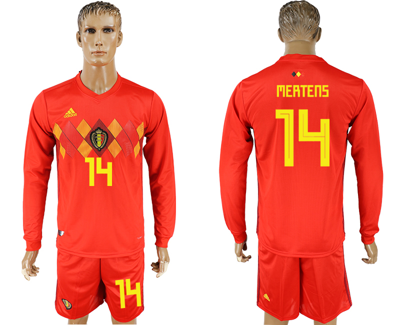 Maillot de foot BELGIUM LONG SLEEVE SUIT #14 MERTENS  2018 FIFA